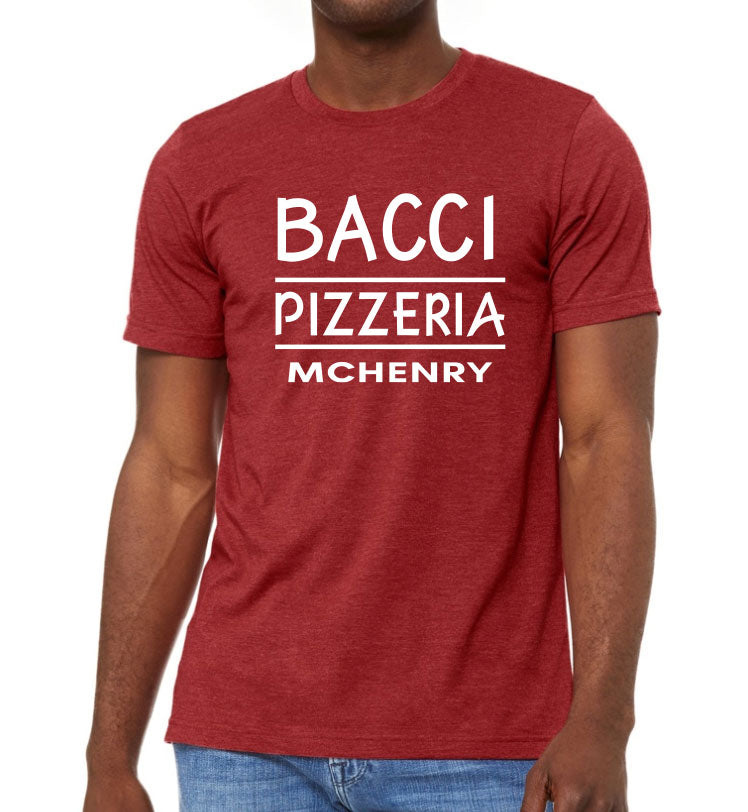 Pre-Order! Unisex Bacci Pizzeria Tshirt - Heather Red