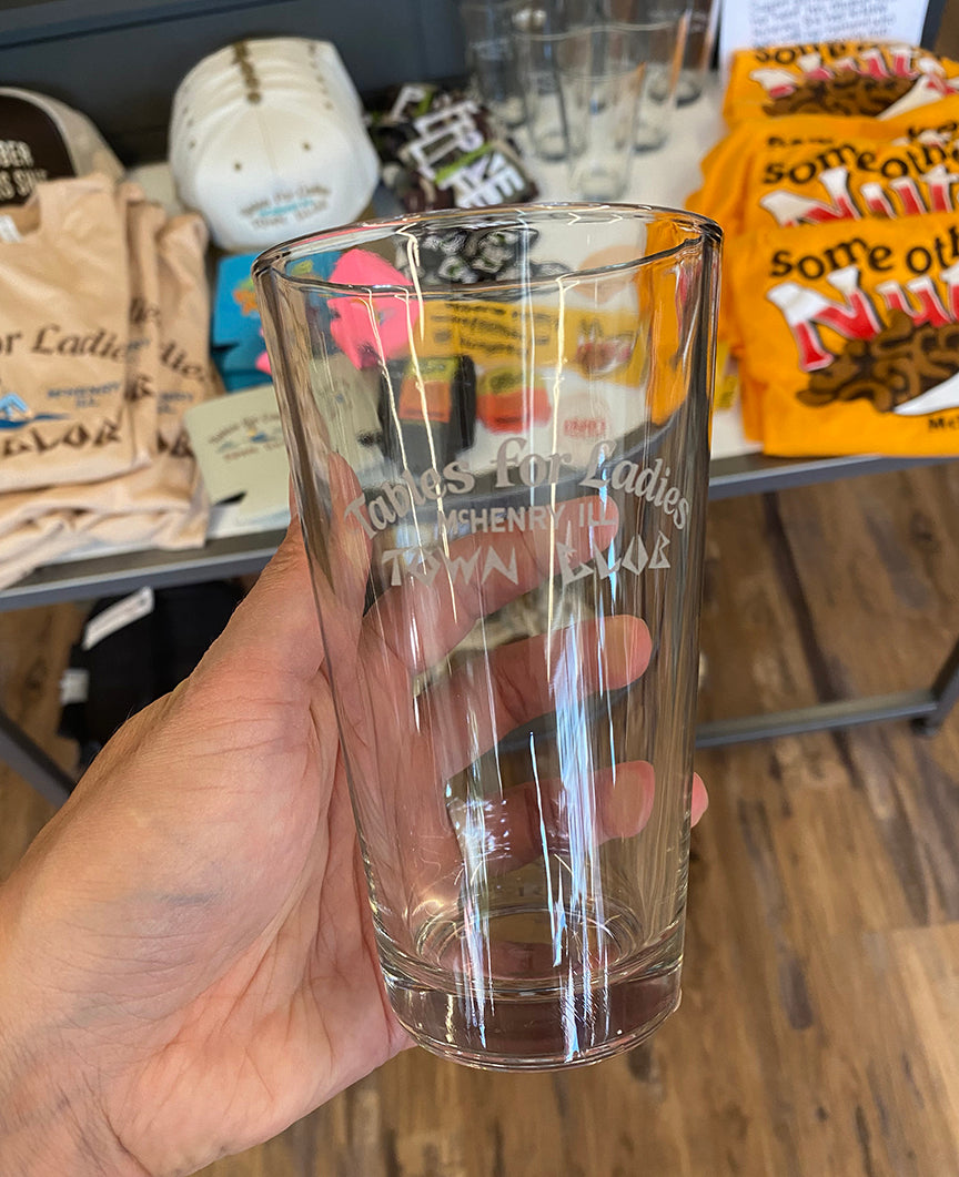 6 left! Tables for Ladies Town Club Etched Pint Glass - 16oz