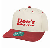 Cap with 'Don's Dairy Frost' text on a white background